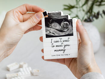 Personalised Baby Scan Photo Block Keepsake, First Mother's Day And Pregnancy Announcement Gift, 7 of 12
