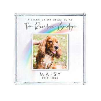 Personalised Rainbow Bridge Pet Photo Crystal Token, 6 of 6