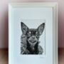 Original Charcoal Pet Head Portrait, thumbnail 3 of 6