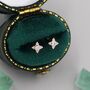 Extra Tiny Dotted Cluster And Cz Stud Earrings, thumbnail 8 of 12