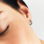 Cute Silver Glittering Cosmic Star Hoop Earrings Set Of Two, thumbnail 2 of 5