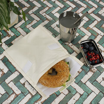 A Slice Of Green Organic Cotton Sandwich Bag/Food Wrap, 3 of 11