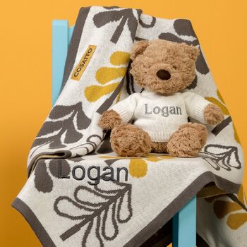Personalised Cosatto Fika Blanket And Bunny Gift Set, 5 of 9