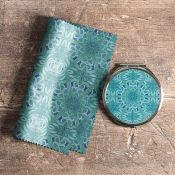 Agapanthus Flower Compact Mirror And Lens Cloth Set, 2 of 10