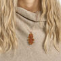Small Lacey Oak Real Leaf Necklace, thumbnail 2 of 12