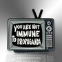 You Are Not Immune To Propaganda Retro Television Meme Enamel Lapel Pin, thumbnail 3 of 8
