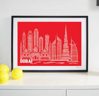 Dubai Skyline Typography Print, 6 of 8
