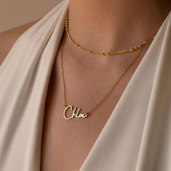 Dainty Name Necklace With Box Chain, 6 of 11