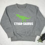 Personalised Dinosaur Established Jumper, thumbnail 2 of 4
