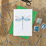 Hand Drawn Dragonfly Illustrated Blank Greeting Card, thumbnail 1 of 10