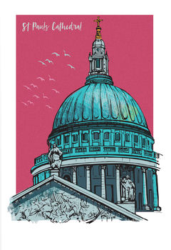 St Paul's Cathedral London A3 Art Print, 2 of 3