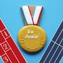 Personalised Hand Iced Gold Medal Letterbox Biscuit, thumbnail 1 of 3