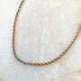 Two Tone Gold Plated Rope Chain Necklace, thumbnail 3 of 8