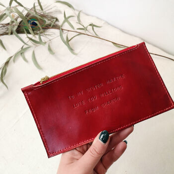 'Personal Message' Handmade Leather Purse, 7 of 12
