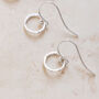 Silver Faceted Circle Drop Earrings, thumbnail 2 of 4