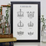 Royal Crown Personalised Family Tree Prints, thumbnail 1 of 9