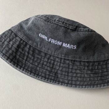 Personalised Slogan Vintage Denim Bucket Hat, 10 of 12