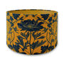Luxury Velvet Lampshade Summer Flowers Mustard And Blue 40cm Or 30cm Sizes, thumbnail 1 of 6