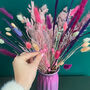 The Spring Punch Pink And Purple Dried Flower Bouquet, thumbnail 1 of 6