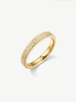 Stacking Ring Band With Cubic Zirconia In 18k Gold, 2 of 3