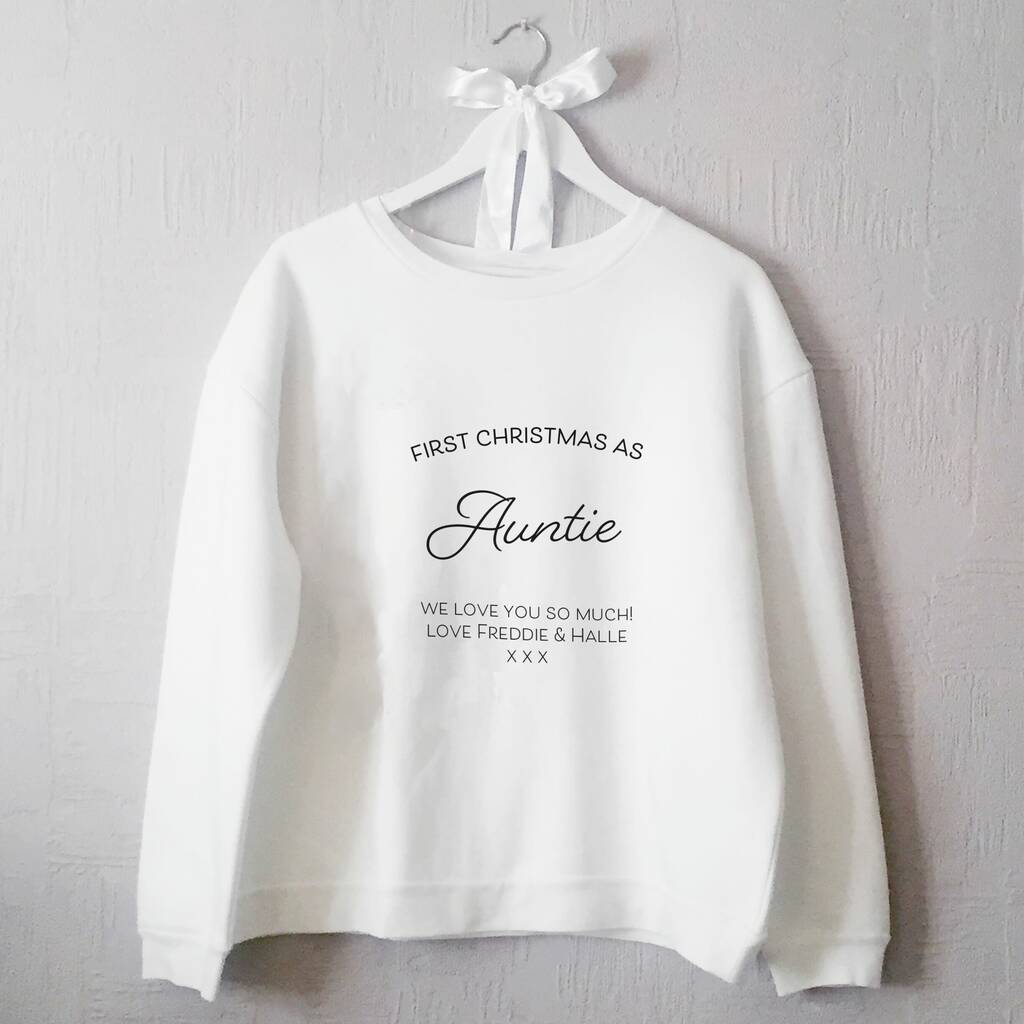 First Christmas As Auntie Personalised Jumper By Chips &amp; Sprinkles