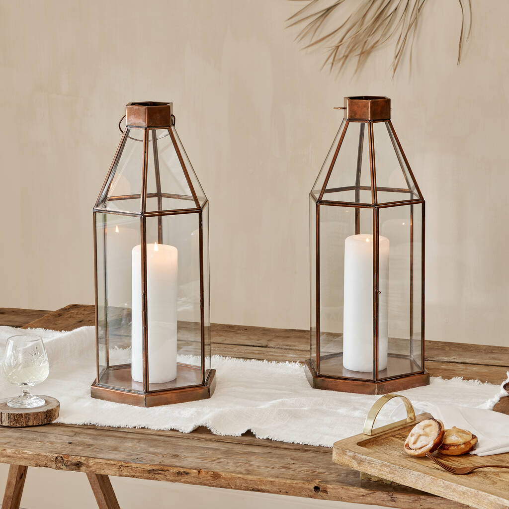 Hexagonal Brass Candle Lantern, 1 of 1