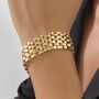 Wide Gold Plated Multilink Chain Bracelet, thumbnail 1 of 7