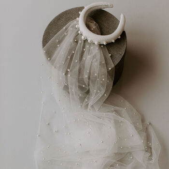 Chunky Pearl Ivory Statement Bridal Headband, 11 of 11