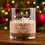 Christmas Holly And Snowflake Tumbler Glass With Chocolate Tree And Decoration Gift Boxed Set, thumbnail 3 of 8