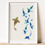 'Ahead Of The Crowd' Gold Leaf Art Print, thumbnail 1 of 7