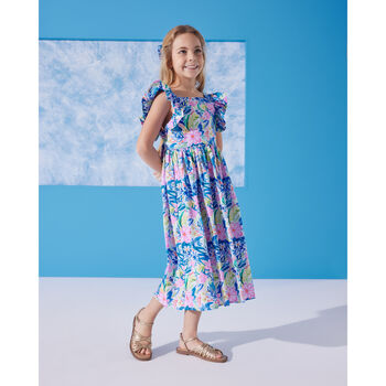 Watercolor Flower Dress With Hair Clip Accessory, 4 of 4