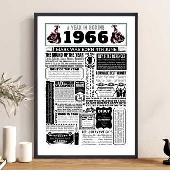 Personalised 60th Birthday Boxing Poster, Custom Gift, 2 of 12