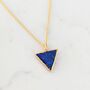 Triangle Lapis Lazuli Gemstone Necklace, Gold Plated, thumbnail 2 of 9