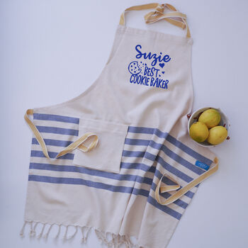 Sustainable, Personalised Cotton Kitchen Apron, 6 of 12