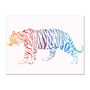 Multicoloured Rainbow Tiger Illustration Wall Art Print, thumbnail 2 of 4