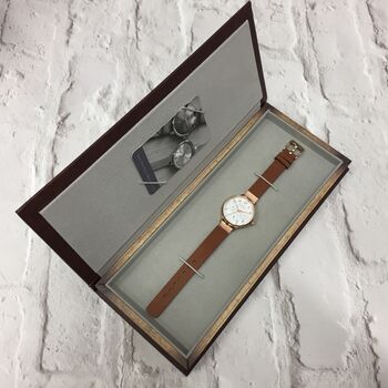 Natural Stone Mesh Wedding Watch With Free Engraving, 5 of 12