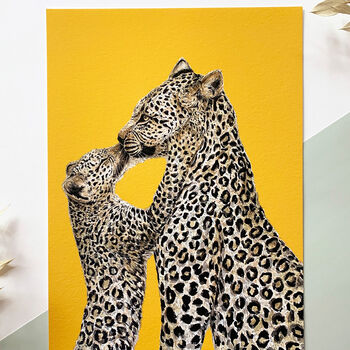 Giclée Fine Art 'Leopard Kiss' Print, 4 of 6