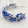 Royal Blue Headband With Silver Leaves, thumbnail 6 of 6