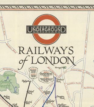 Personalised 1928 Rare Old London Underground Tube Map, 3 of 3