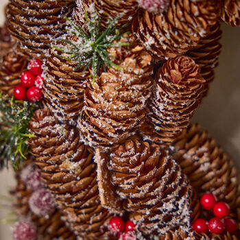 Natural Pinecone Indoor Christmas Wreath, 4 of 6