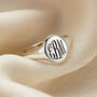 9ct Gold Personalised Monogrammed Signet Ring, thumbnail 2 of 6