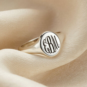 9ct Gold Personalised Monogrammed Signet Ring, 2 of 6