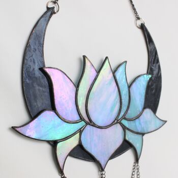 Glass Moon And Large Blue Lotus, 5 of 7