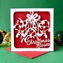 Mistletoe Papercut Christmas Card, thumbnail 2 of 6