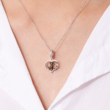 Rottweiler Sterling Silver Heart Necklace Personalised Gift, 2 of 7