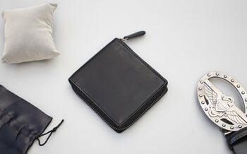 Personalised Zip Around Leather Wallet Rfid Men's Gift, 2 of 6