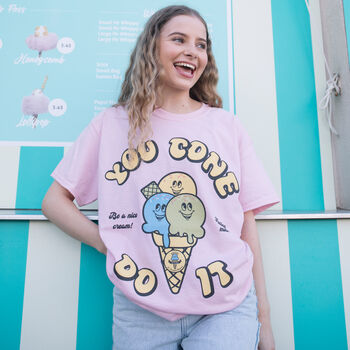 You Cone Do It Women's Ice Cream Graphic T Shirt, 3 of 4