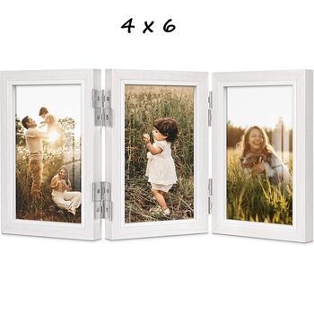 White Triple Picture Frames With 360° Folding Hinge, 3 of 12
