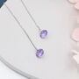 Amethyst Purple Cz Dot Threader Earrings, thumbnail 5 of 9