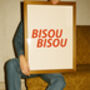 Bisou Bisou French Retro Giclée Art Print, thumbnail 2 of 4